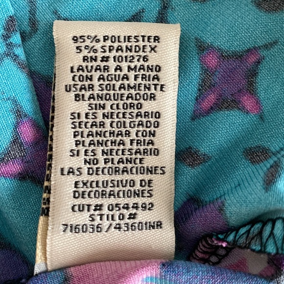 ECI New York Beaded detailed Dress. Purple/Blue/Black Print. Size 12 - Picture 10 of 11